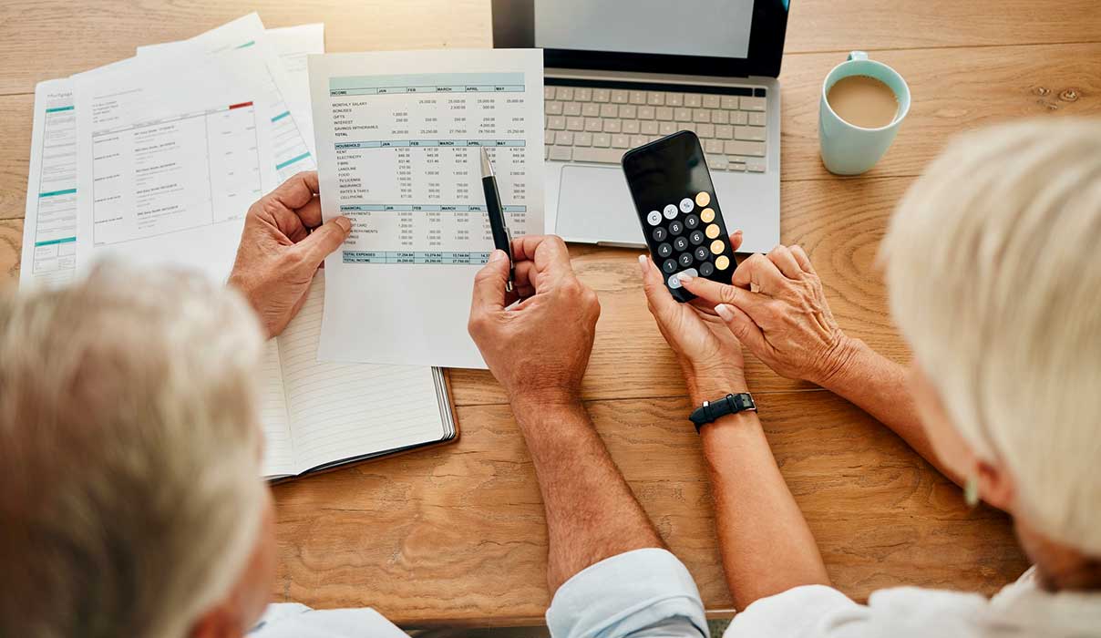Two people going over a budget